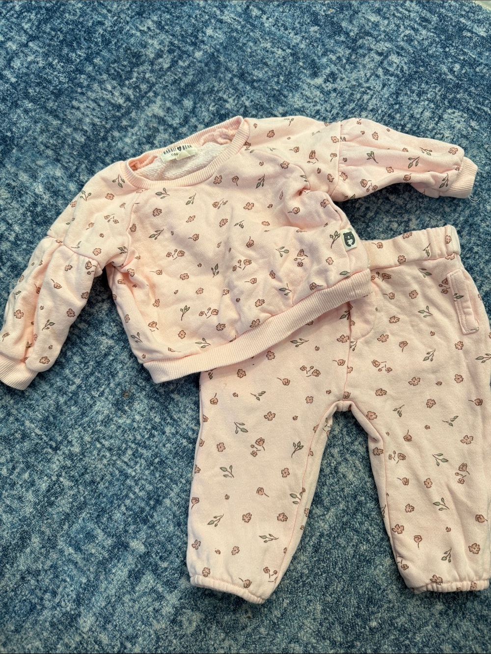 Baby Pink Floral Two-Piece Pajama Set by